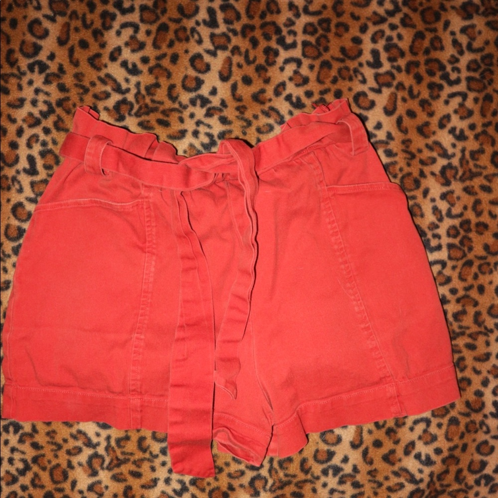 Burnt Orange Paperbag Shorts